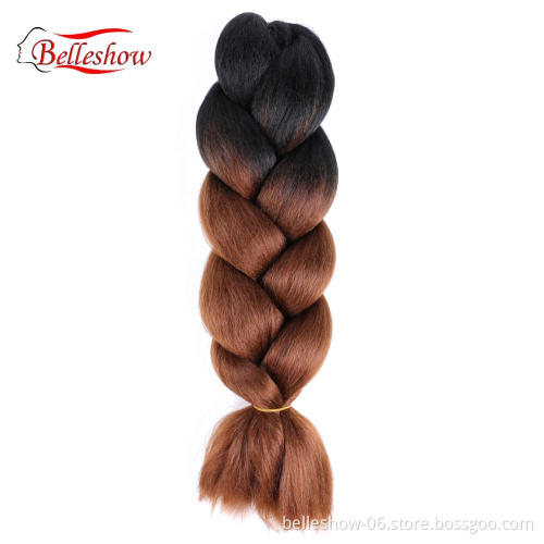 Hot sell hair ombre color 350g 24inch Synthetic Ombre Braiding Hair Jumbo Box Braids jumbo-hair-braid 400g